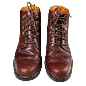 Vintage Rockport Ankle Boot Mens 8.5 Waterproof Leather Cognac Lace Up Casual